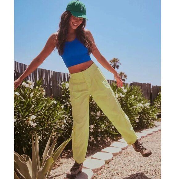 free people movement Pants - Free People FP Movement Mesmerize Me Yellow Cargo Pants High Rise Sz XS